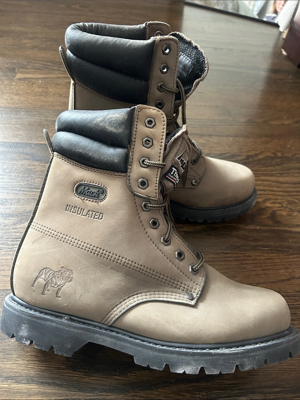 Mack Insulated Work Boots - Tan with Black Collar size 9.5